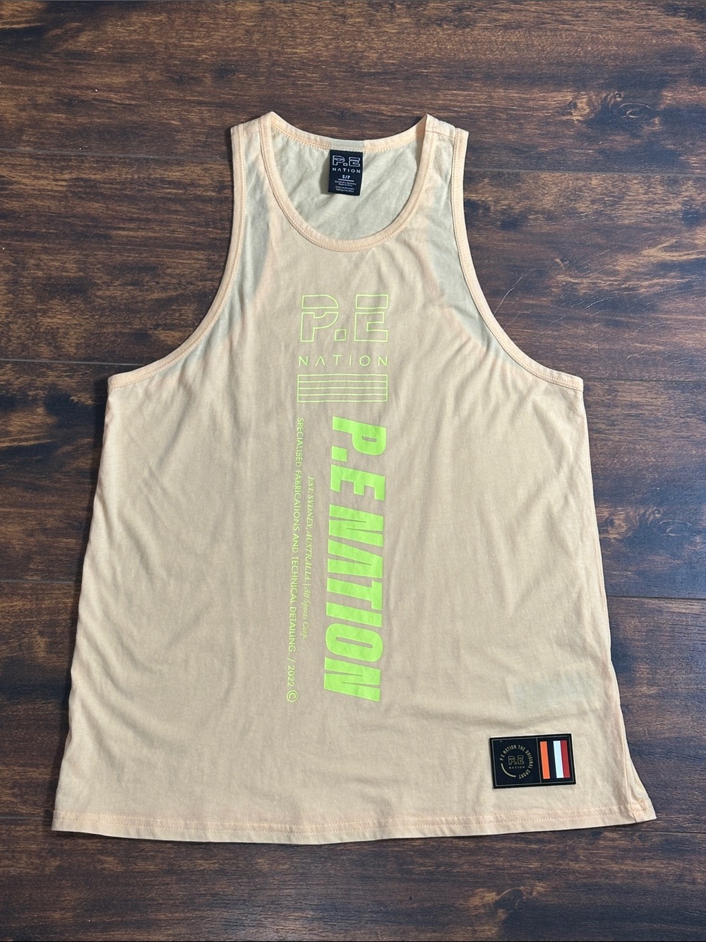P.E Nation pale peach with Neon Graphic Tank S ⚡️ Organic Cotton🍑